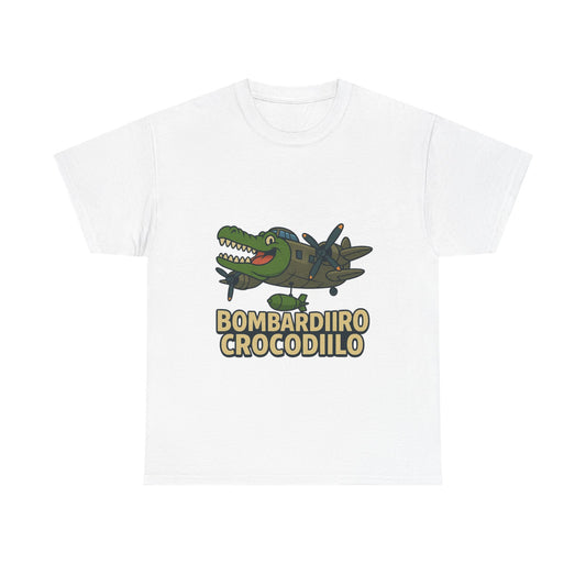 Bombardiro Crocodilo – Brainrots Unisex Heavy Cotton T-Shirt