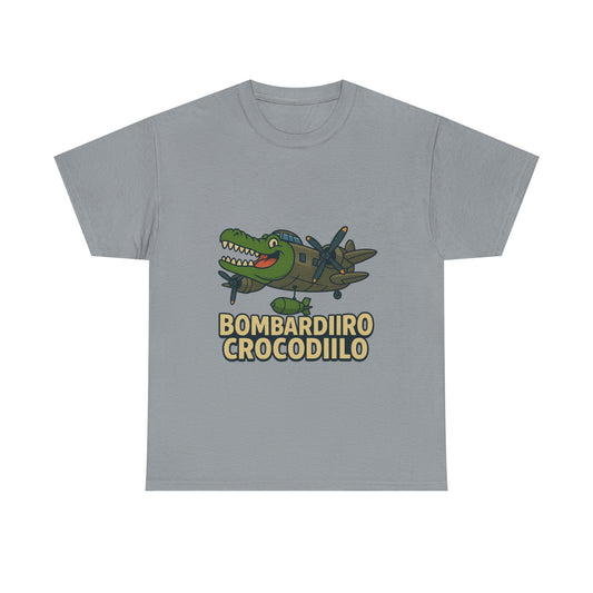 Bombardiro Crocodilo – Brainrots Unisex Heavy Cotton T-Shirt