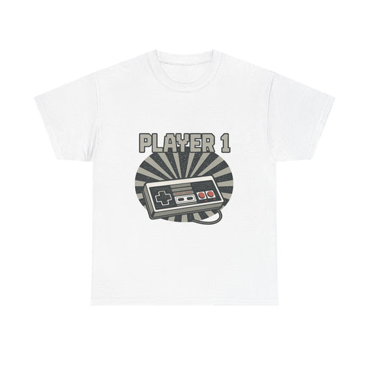 PLAYER 1 – Classic – Retro Gaming | Unisex Heavy Cotton T-Shirt